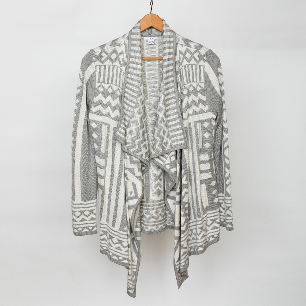Bar III Sweater Tunic in Gray and White